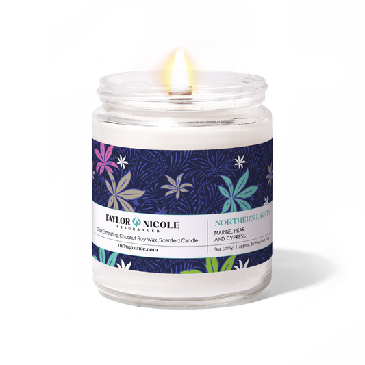 Northern Lights 9oz - Pear, Marine, & Cypress - Odor Eliminating Candle