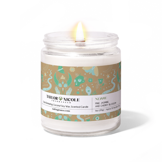 Nessie 9oz - Pine, Jasmine, Cherry Blossom - Odor Eliminating Candle